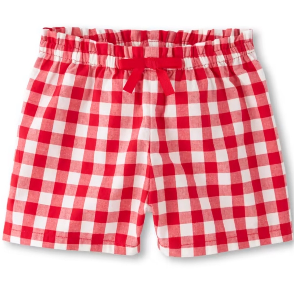 New Gymboree Girls Gingham Shorts 6 Sweet Watermelon Red